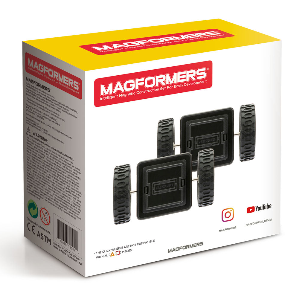 Magformers Click Wheel Set - Mágneses építőkészlet kerekekkel, 2 részes