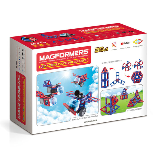 Magformers Amazing Police and Rescue Set - 26 részes mágneses építőkészlet