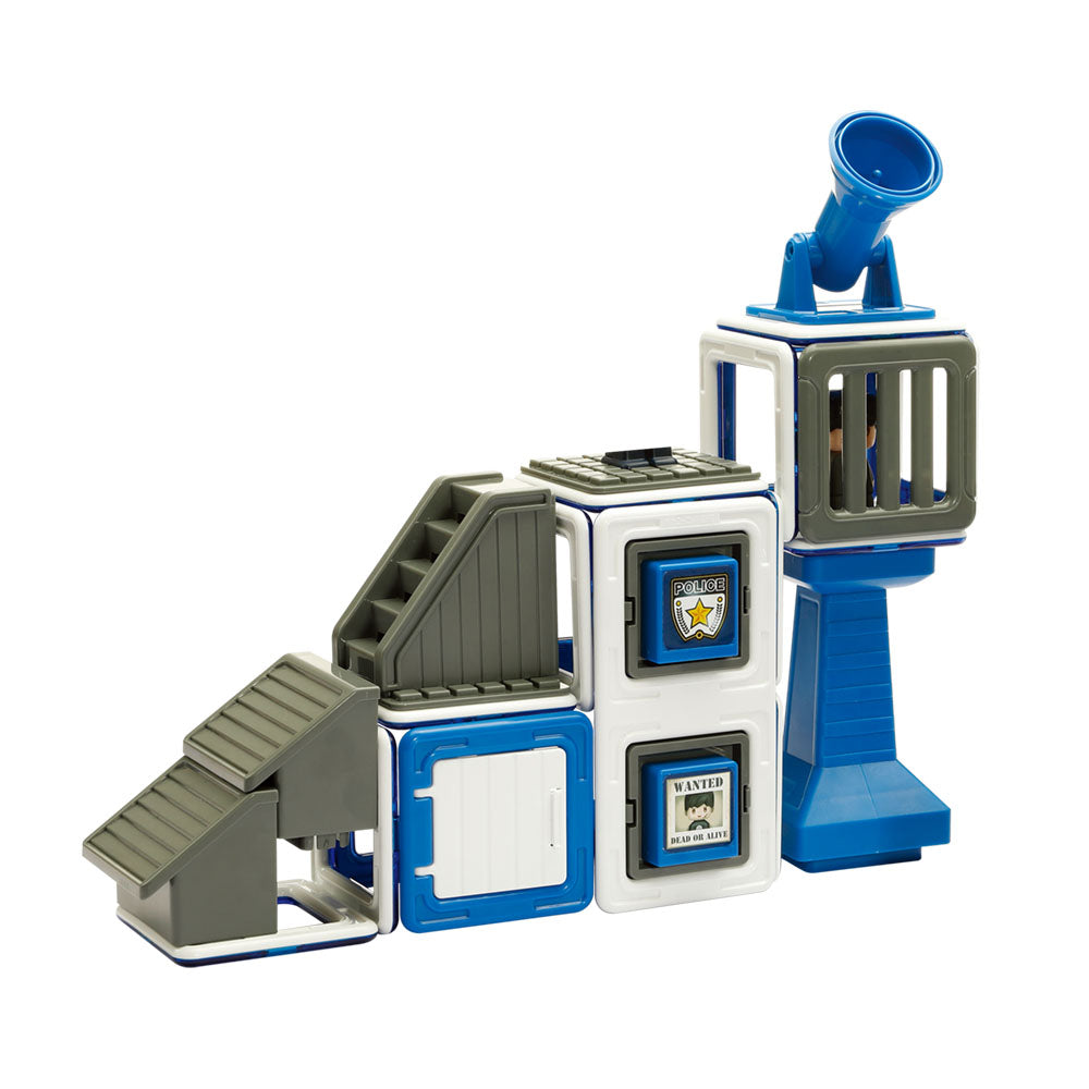 Joc magnetic de construcție Magformers Amazing Police Set - Sectia de Politie, 50 piese
