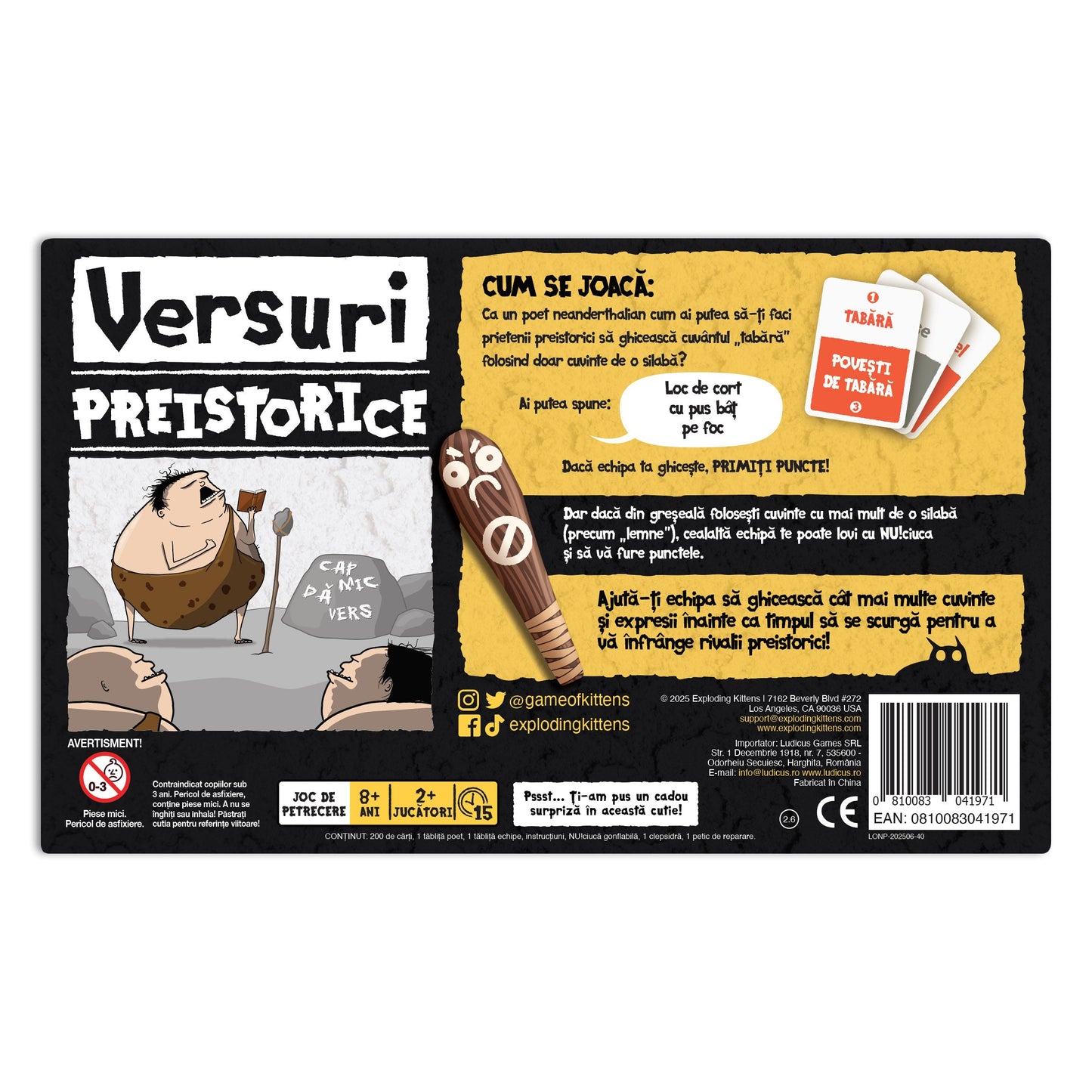 Versuri preistorice, joc de petrecere