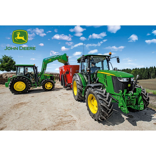Imagine Puzzle Schmidt: John Deere - Tractor seria 5M, 150 piese + Cadou: macheta Siku