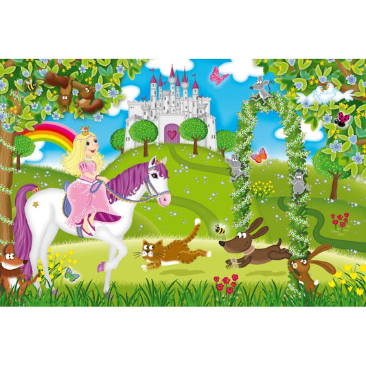 Imagine Puzzle Schmidt: Printesa in curtea regala, Set de 3 x 48 piese + Cadou: poster