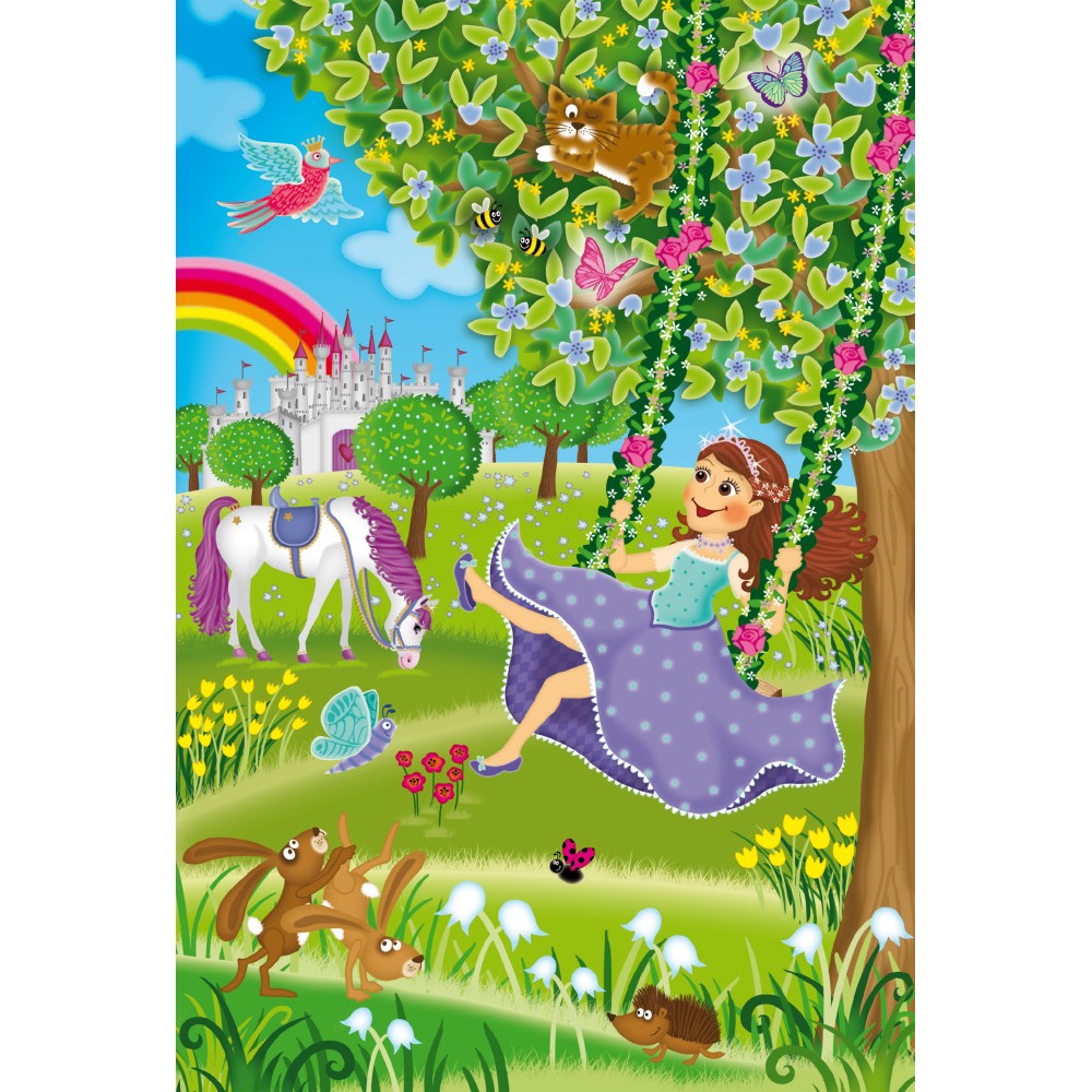 Imagine Puzzle Schmidt: Printesa in curtea regala, Set de 3 x 48 piese + Cadou: poster