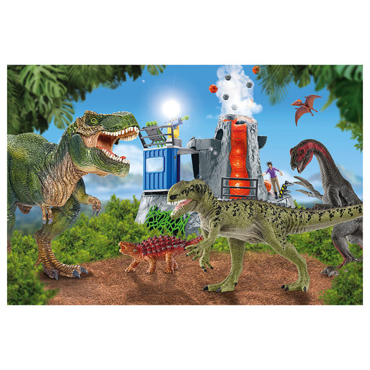 Puzzle Schmidt: Dinozauri din timpuri preistorice, 100 piese + Cadou: figurina dinozaur Saichania