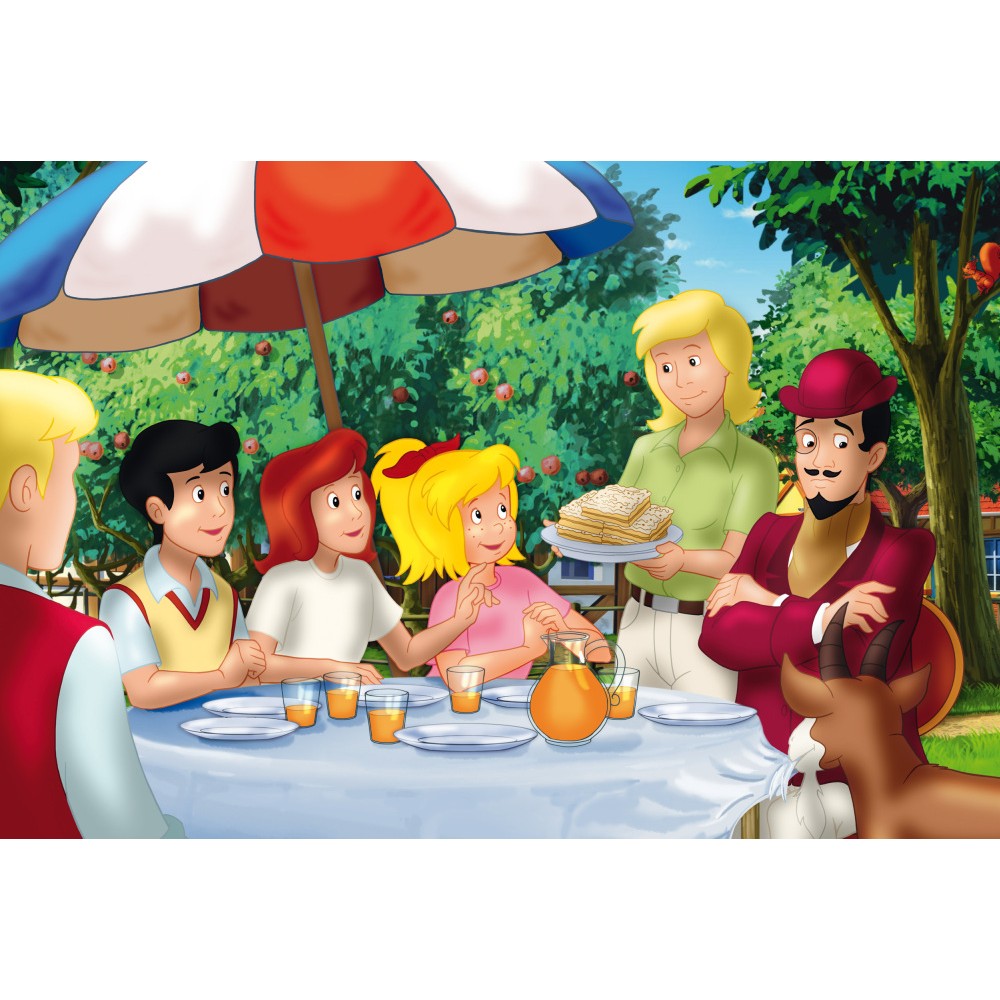 Imagine Puzzle Schmidt: Bibi & Tina - Bibi & Tina, Set de 2 x 100 piese si 2 x 150 piese + Bonus: cufar metalic