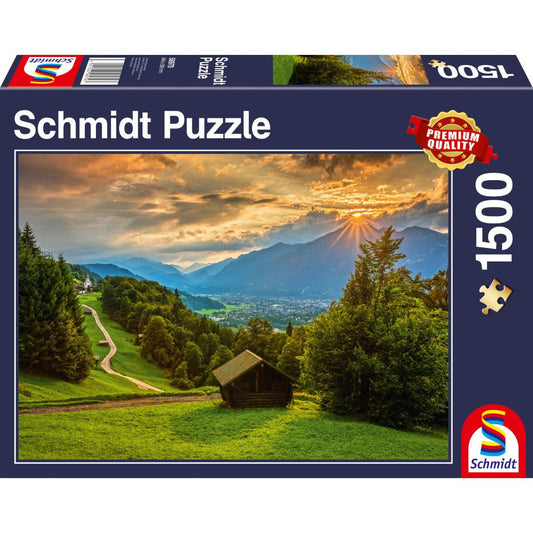 Imagine Puzzle Schmidt: Apus de soare peste Wamberg, 1500 piese