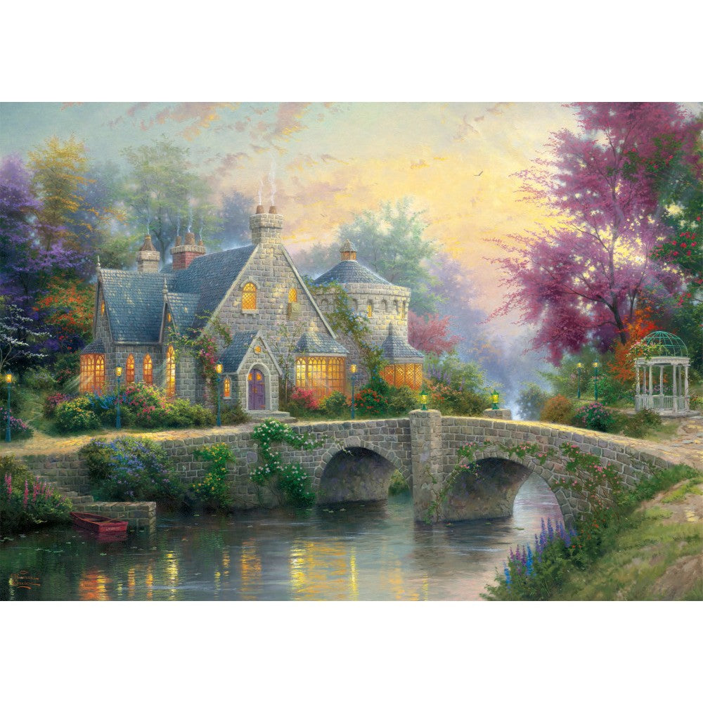 Imagine Puzzle Schmidt: Thomas Kinkade - Kinkade: Conac in lumina serii / Iarna la conac, Set de 2*1000 piese