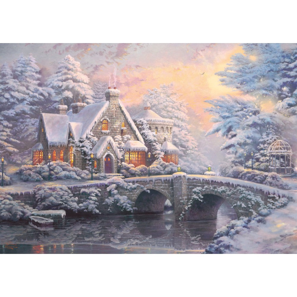 Imagine Puzzle Schmidt: Thomas Kinkade - Kinkade: Conac in lumina serii / Iarna la conac, Set de 2*1000 piese