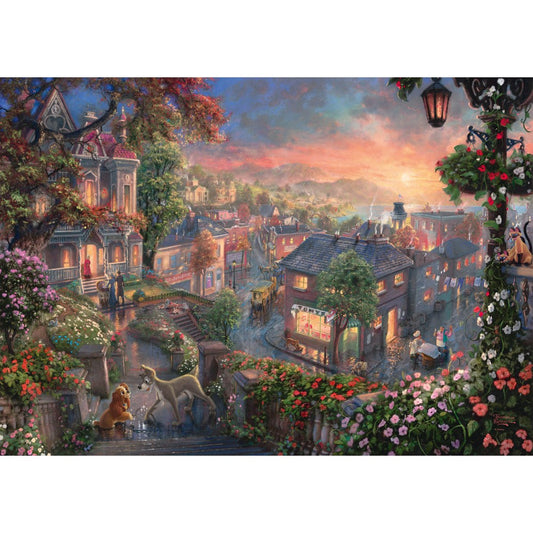 Imagine Puzzle Schmidt: Thomas Kinkade - Disney - Doamna si Vagabondul, 1000 piese