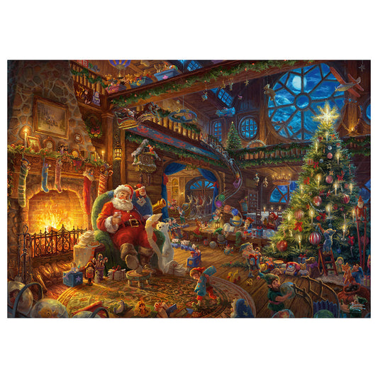 Puzzle Schmidt: Thomas Kinkade - Mos Craciun si spiridusii lui, 1000 piese, editie limitata