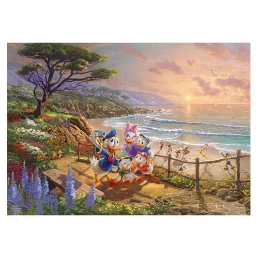 Imagine Puzzle Schmidt: Thomas Kinkade - Disney - Donald si Daisy pe plaja, 1000 piese