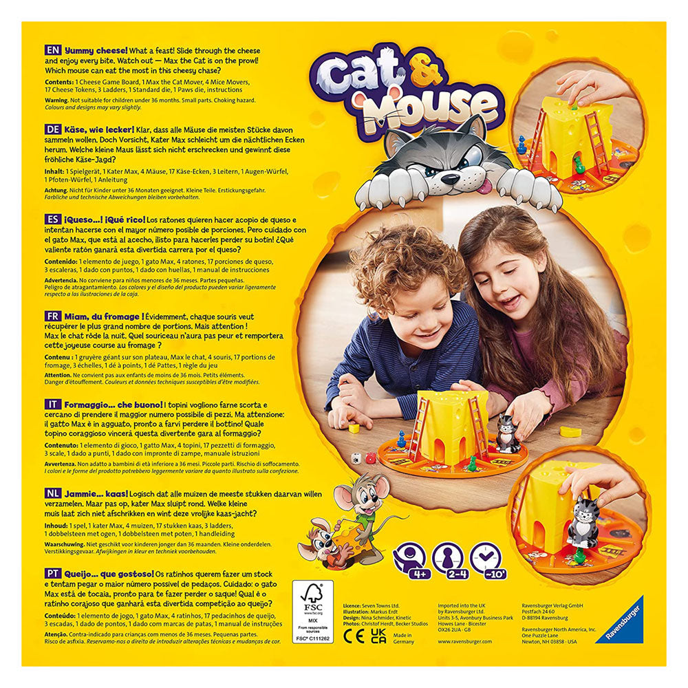Imagine Cat & Mouse Ravensburger, joc de societate pentru copii de la 4 ani, multilingv incl.RO
