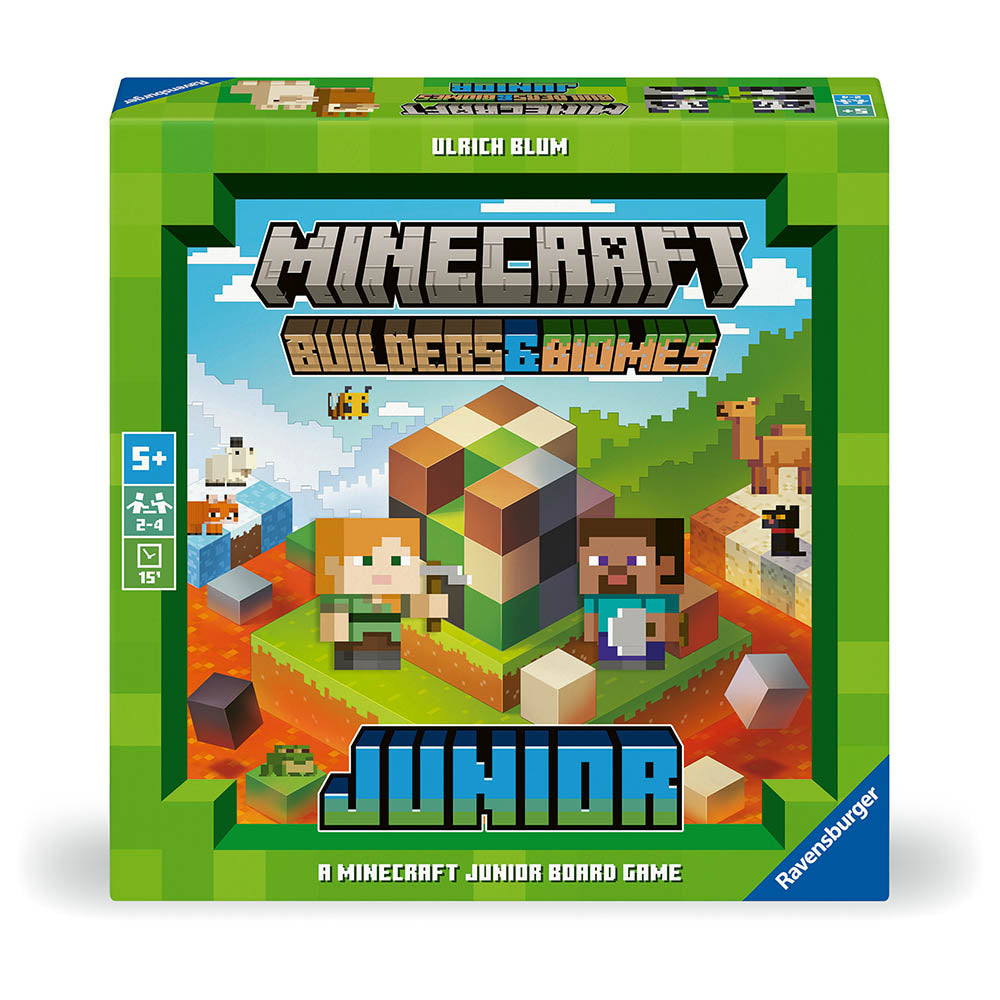 Minecraft Builders & Biomes Junior, joc de societate pentru copii de la 5 ani, Ravensburger, multilingv incl. RO