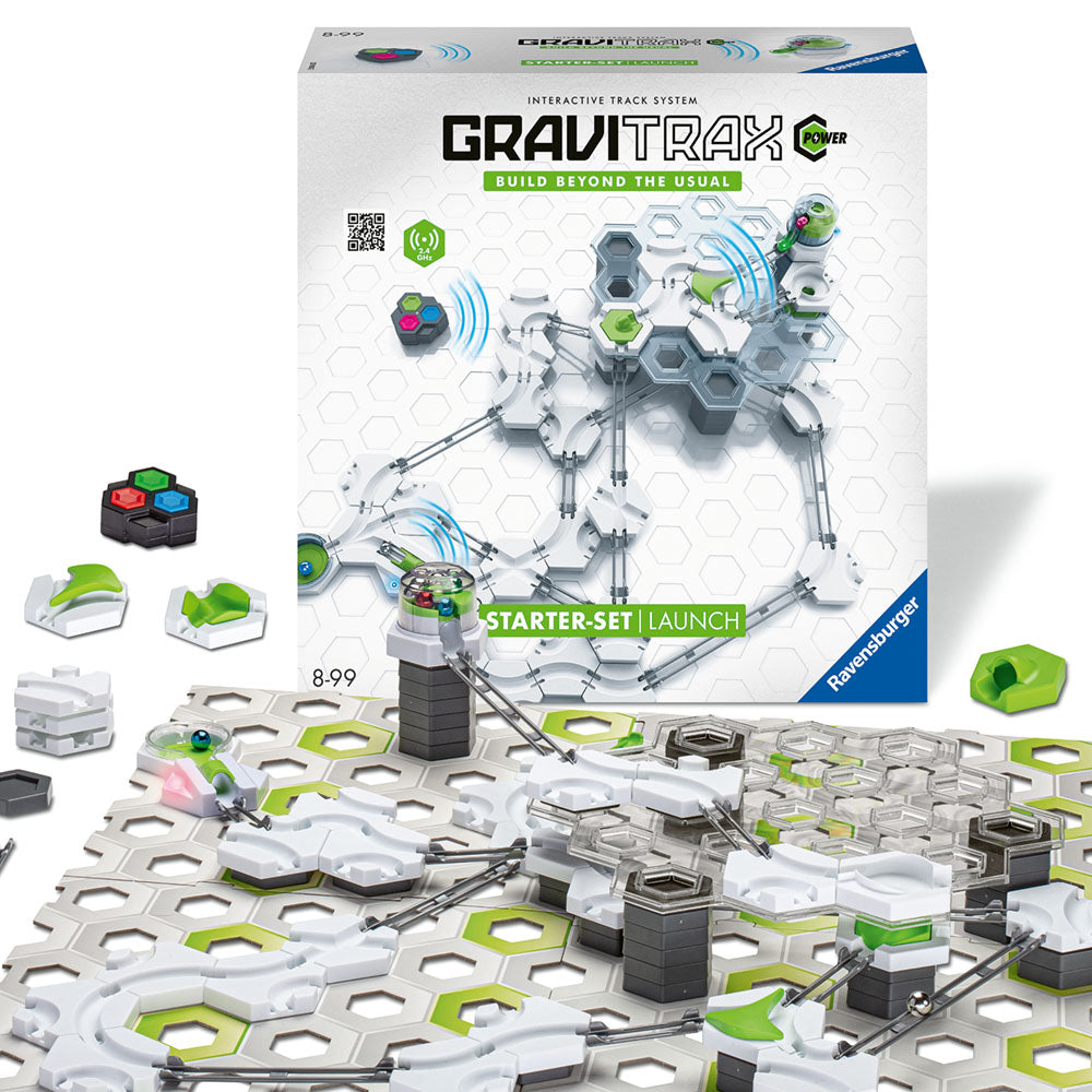 Joc de constructie Gravitrax Power - Starter Set Launch, set de baza Lansator electric, automat
