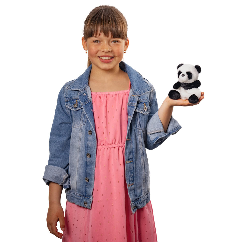 Aurora Palm Pals, jucarie de plus de tinut in palma, Urs panda, 13 cm