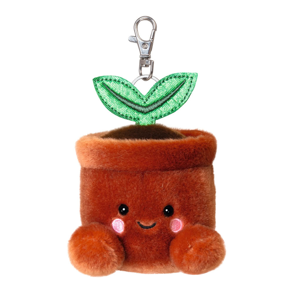 Aurora Palm Pals, jucarie de plus tip breloc, Ghiveci cu planta, 10 cm