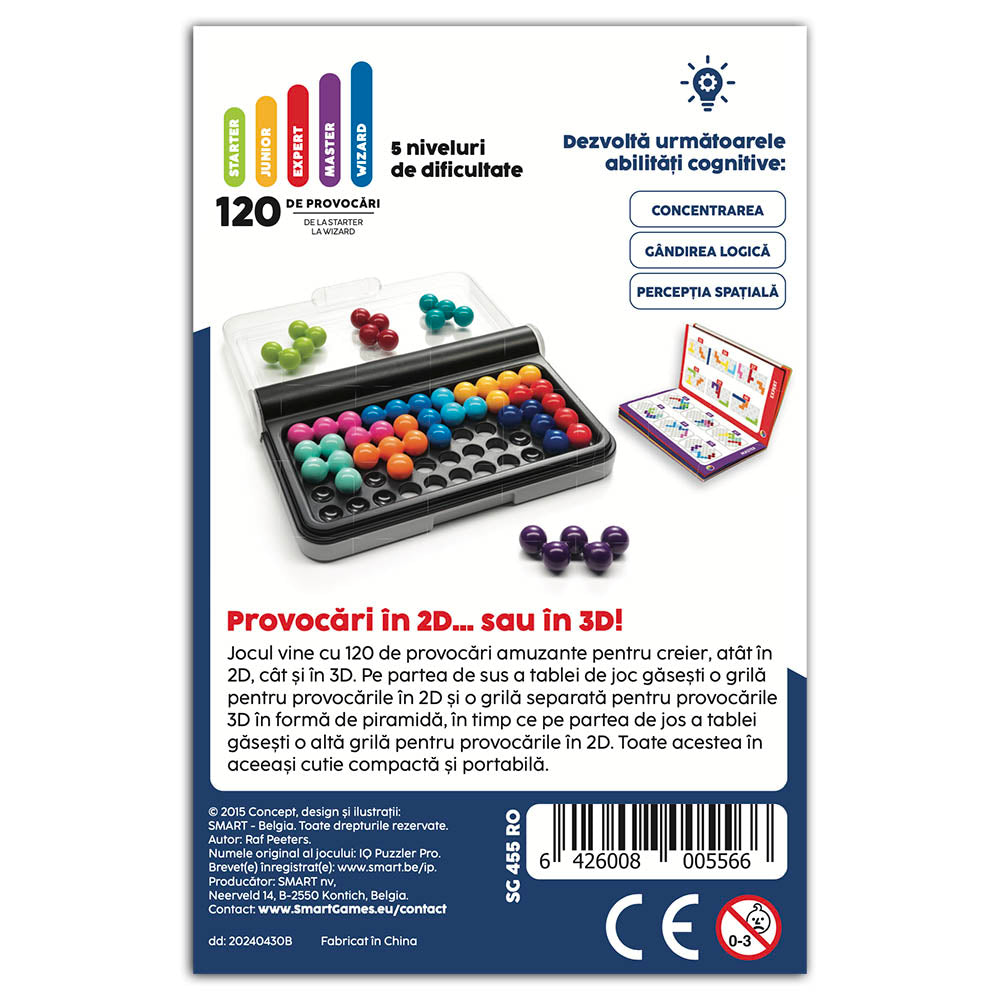 Intelligens játékok – IQ Puzzler Pro, logikai játék 120 kihívással, 8+ éves, font kiadás. román