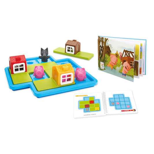 Smart Games - Three Little Piggies - Deluxe, logikai játék 48 kihívással, 3+ év, lb kiadás. román