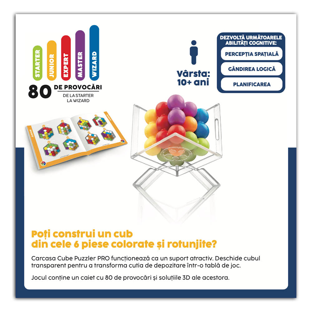 Intelligens játékok – Cube Puzzler Pro, logikai játék 80 kihívással, 10+ éves, font kiadás. román