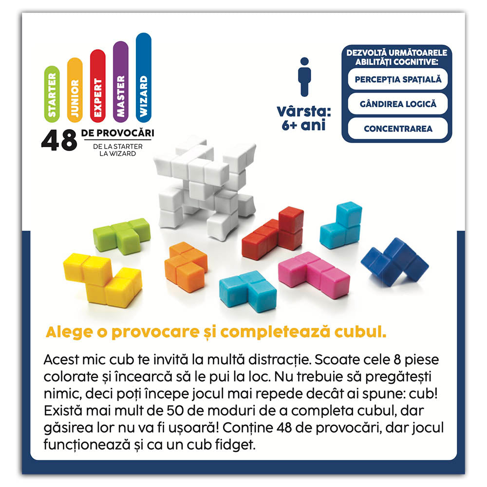 Smart Games - Plug & Play Puzzler, logikai játék 48 kihívással, 6 év feletti, font kiadás. román