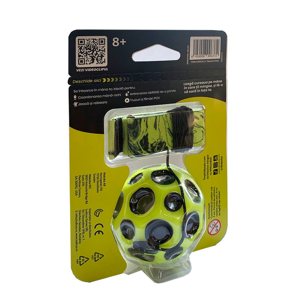 Minge hipersaritoare, cu sistem de prindere - Waboba Bounceback Moon Ball, culori asortate, RO