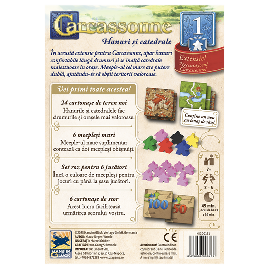 Carcassonne - Extensia 1: Hanuri si catedrale, editia NOUA