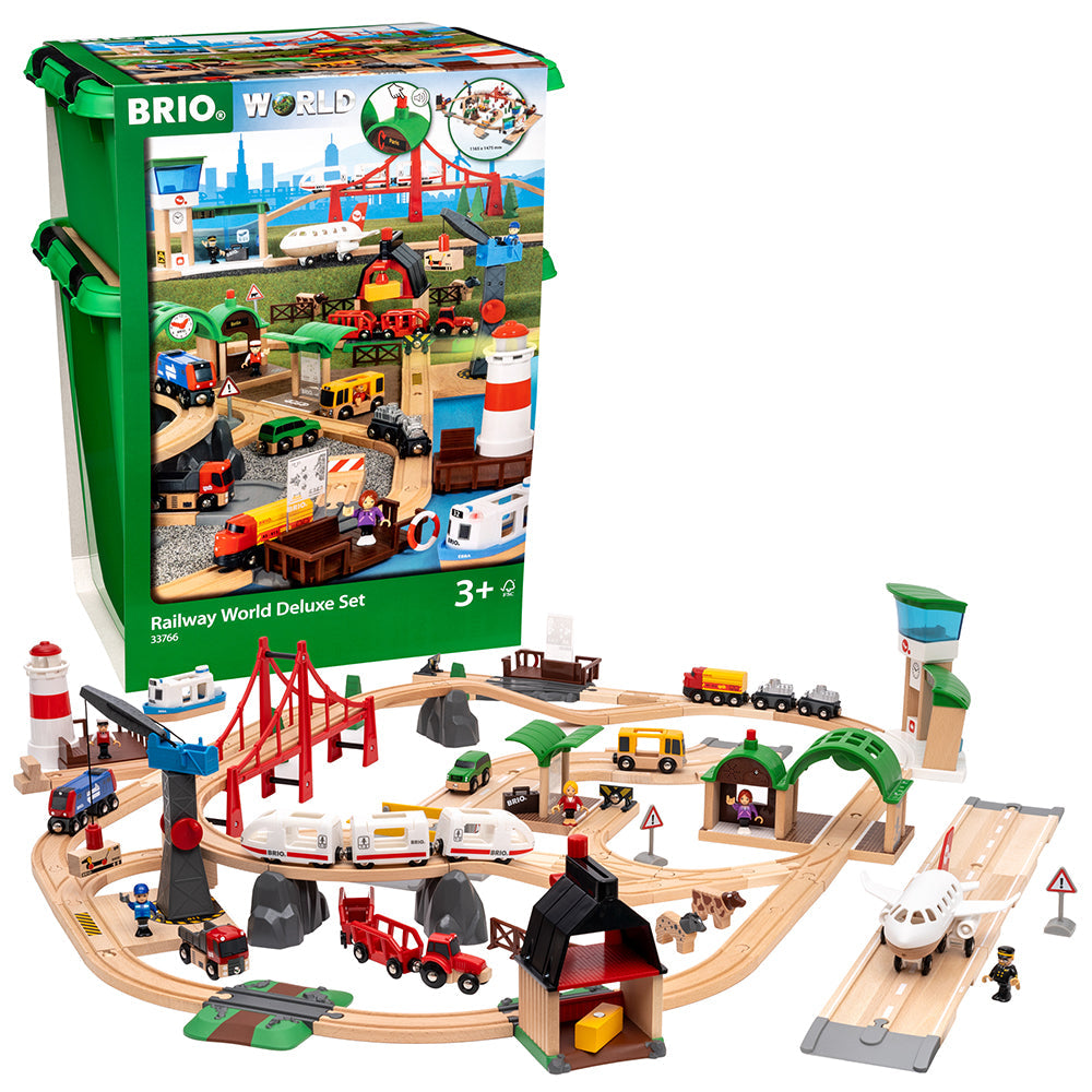 Set deluxe lumea trenuletelor BRIO, 3+ ani
