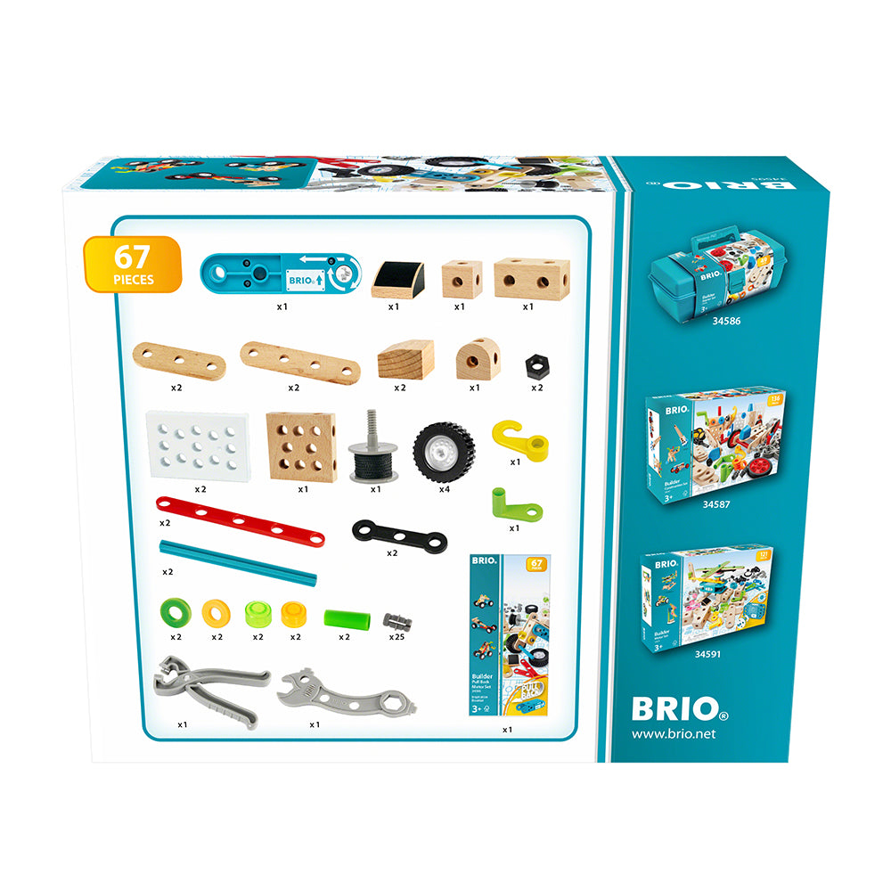BRIO 67 részes építőkészlet játék motorral, 3+ év