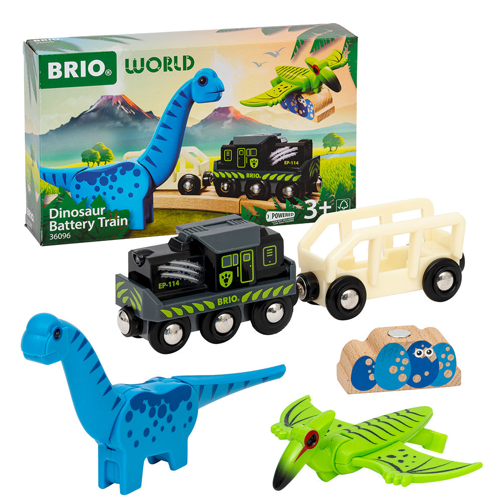 Trenulet cu baterii, aventura dinozaurilor BRIO, 3+ ani