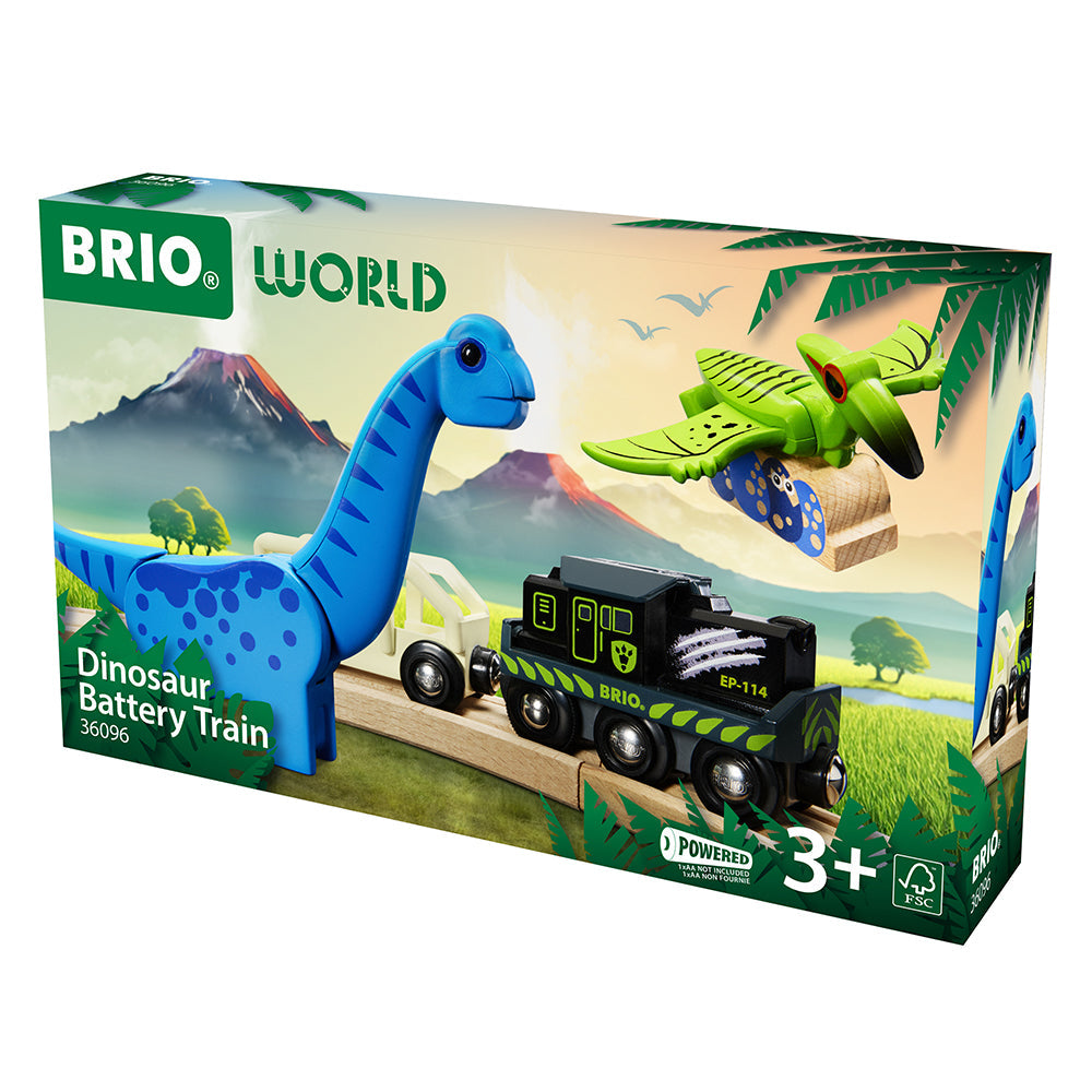 Trenulet cu baterii, aventura dinozaurilor BRIO, 3+ ani