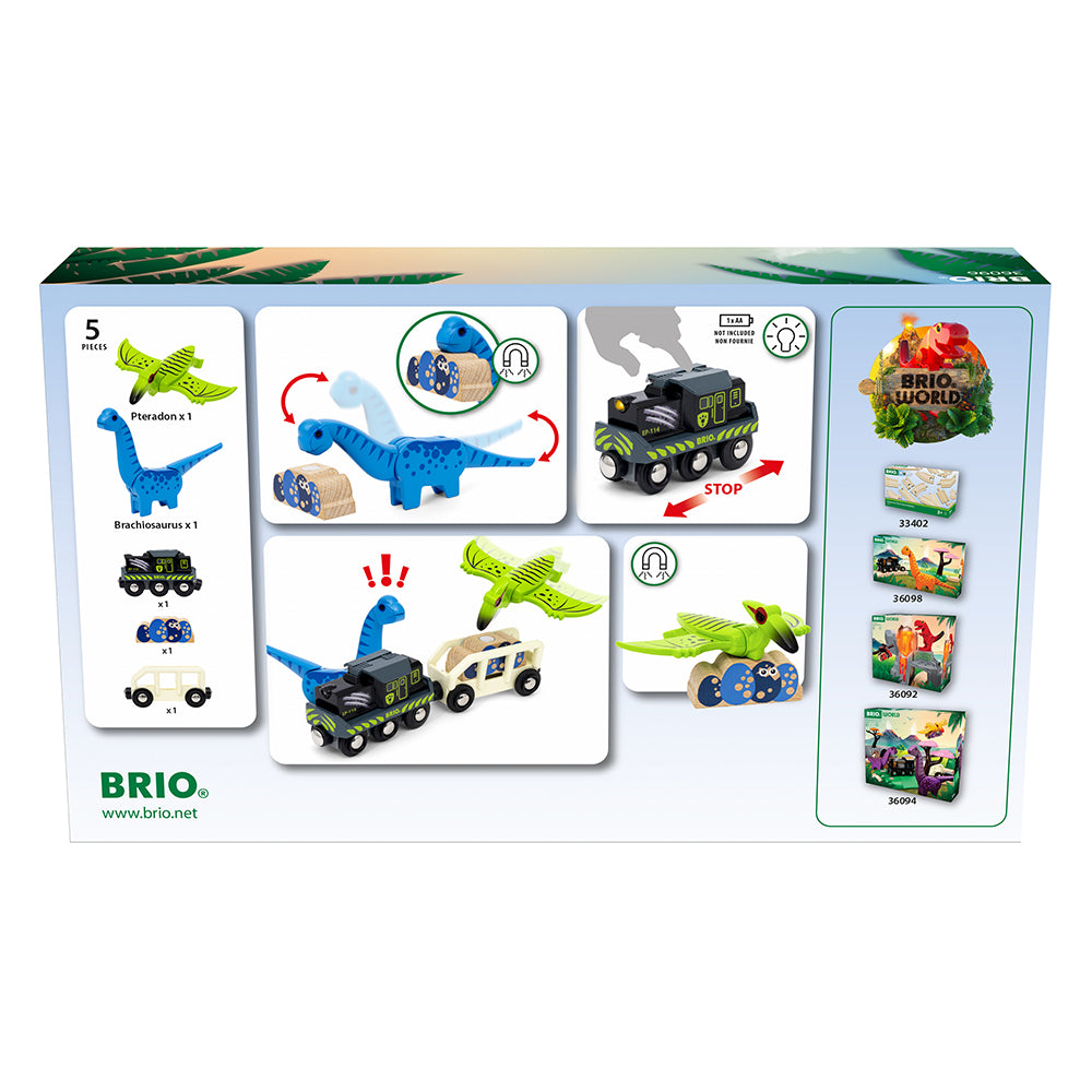 Trenulet cu baterii, aventura dinozaurilor BRIO, 3+ ani