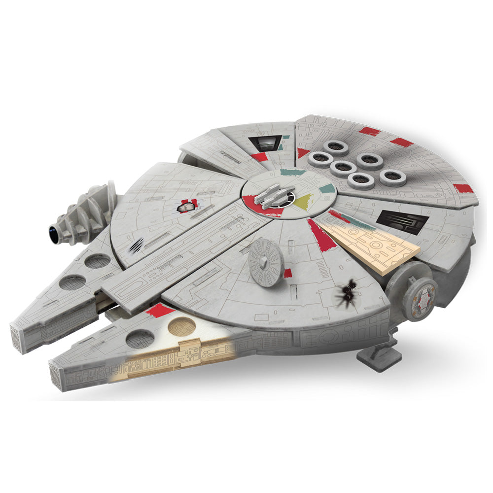 Imagine - Macheta de asamblat, Wood WorX - Star Wars - Millennium Falcon, cu 80+ piese din lemn + vopsea, pensula si adeziv inclus