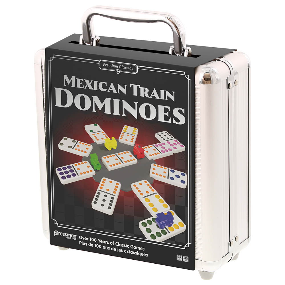 Premium Classics - Mexican Train Dominoes - Joc Domino Trenul Mexican , in cutie metalica