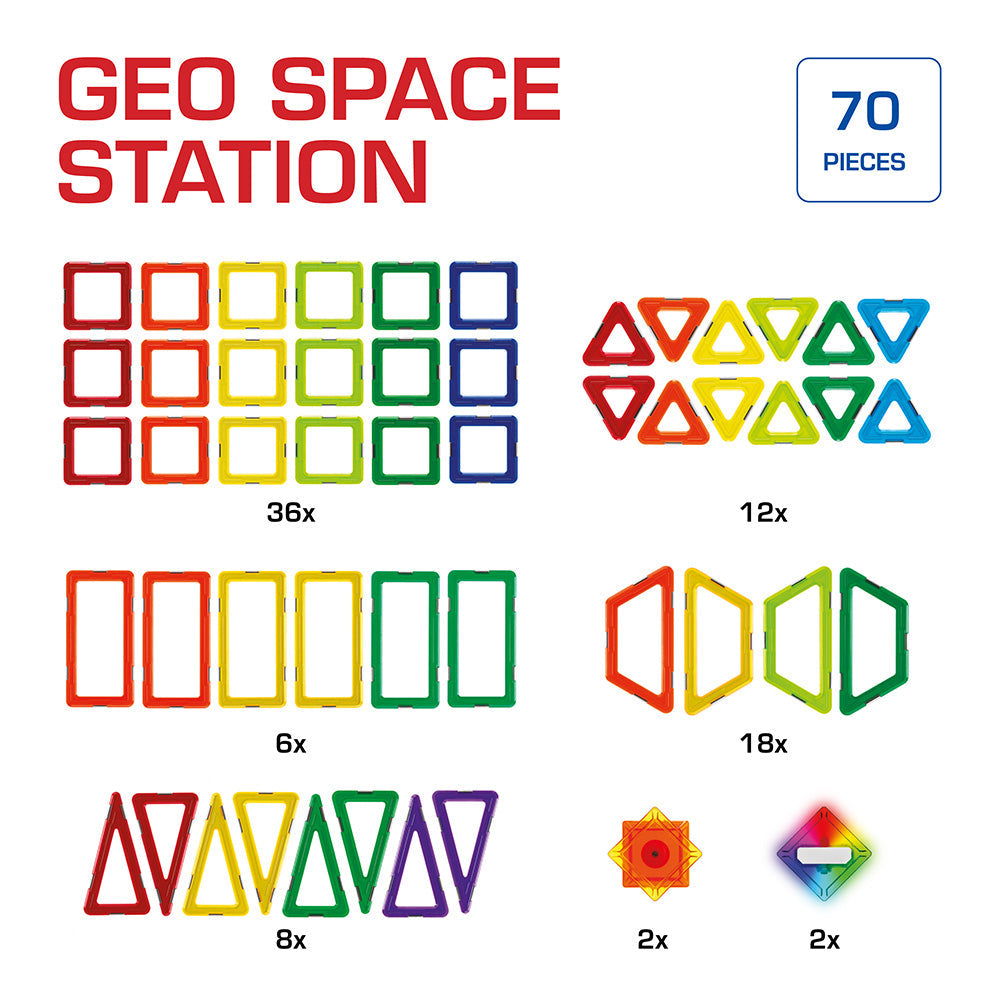 Geo Smart mágneses játék, GeoSpace Station, Geospatial Station, 70 db
