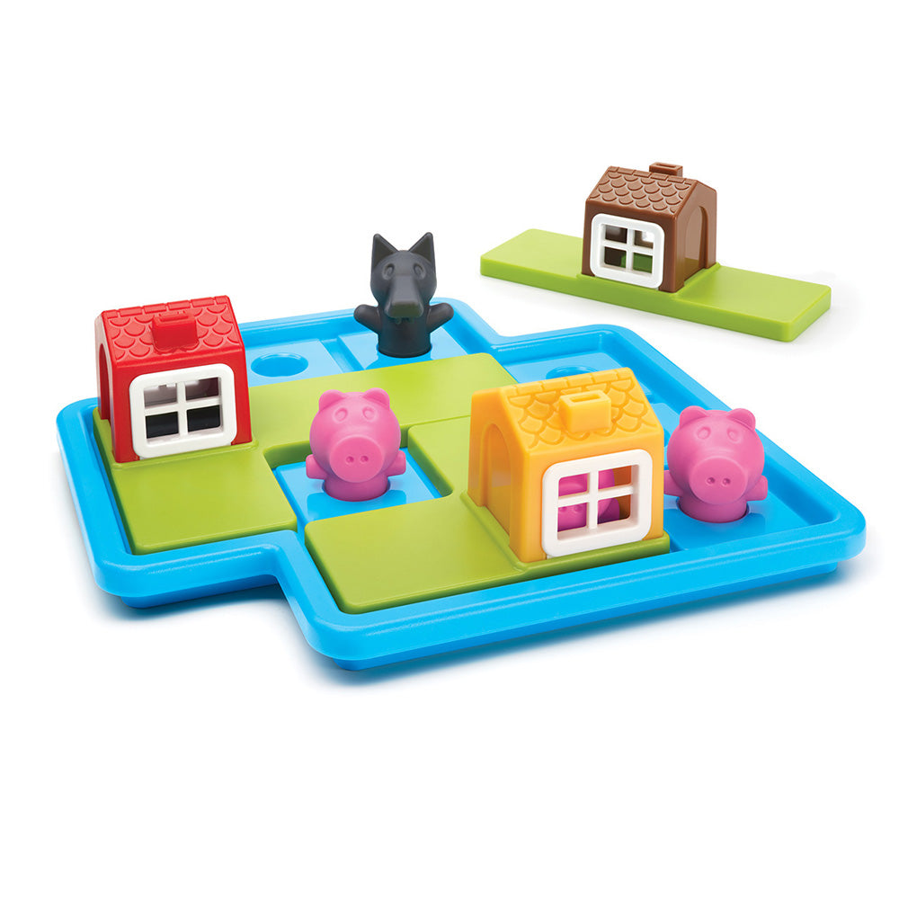 Smart Games - Three Little Piggies - Deluxe, joc de logica cu 48 de provocari, 3+ ani, editie internationala