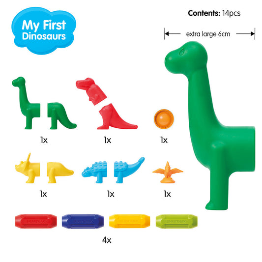 Joc magnetic Smart Max, My First Dinosaurs, Primii mei dinozauri, 14 piese