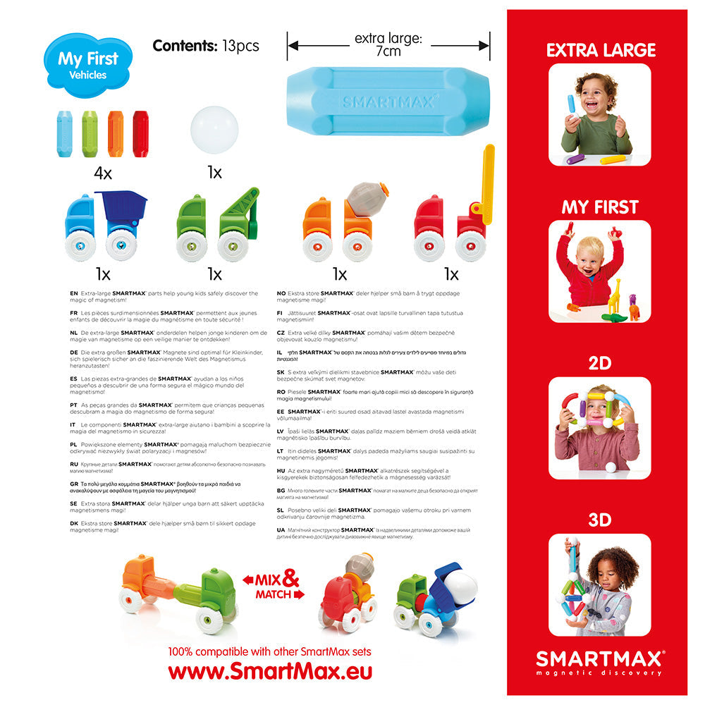 Smart Max mágneses játék, Első járműveim, Első járműveim, 13 db