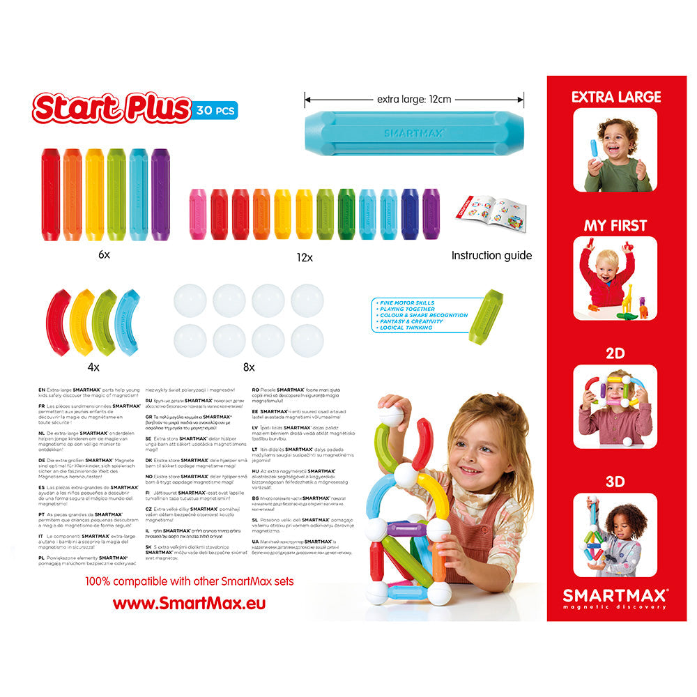 Smart Max mágneses játék, Start +, Starter Set Plus, 30 darab