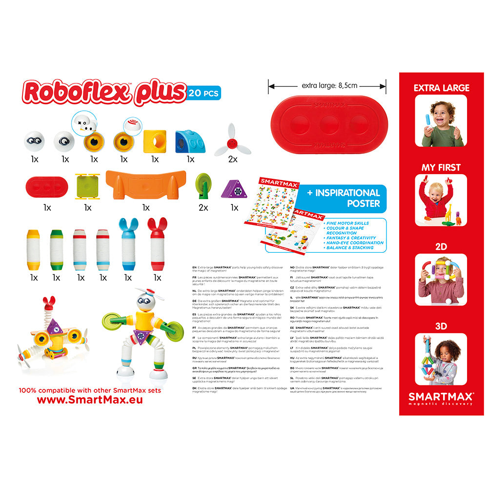 Smart Max mágneses játék, Roboflex Plus, Rugalmas robotok, 20 db
