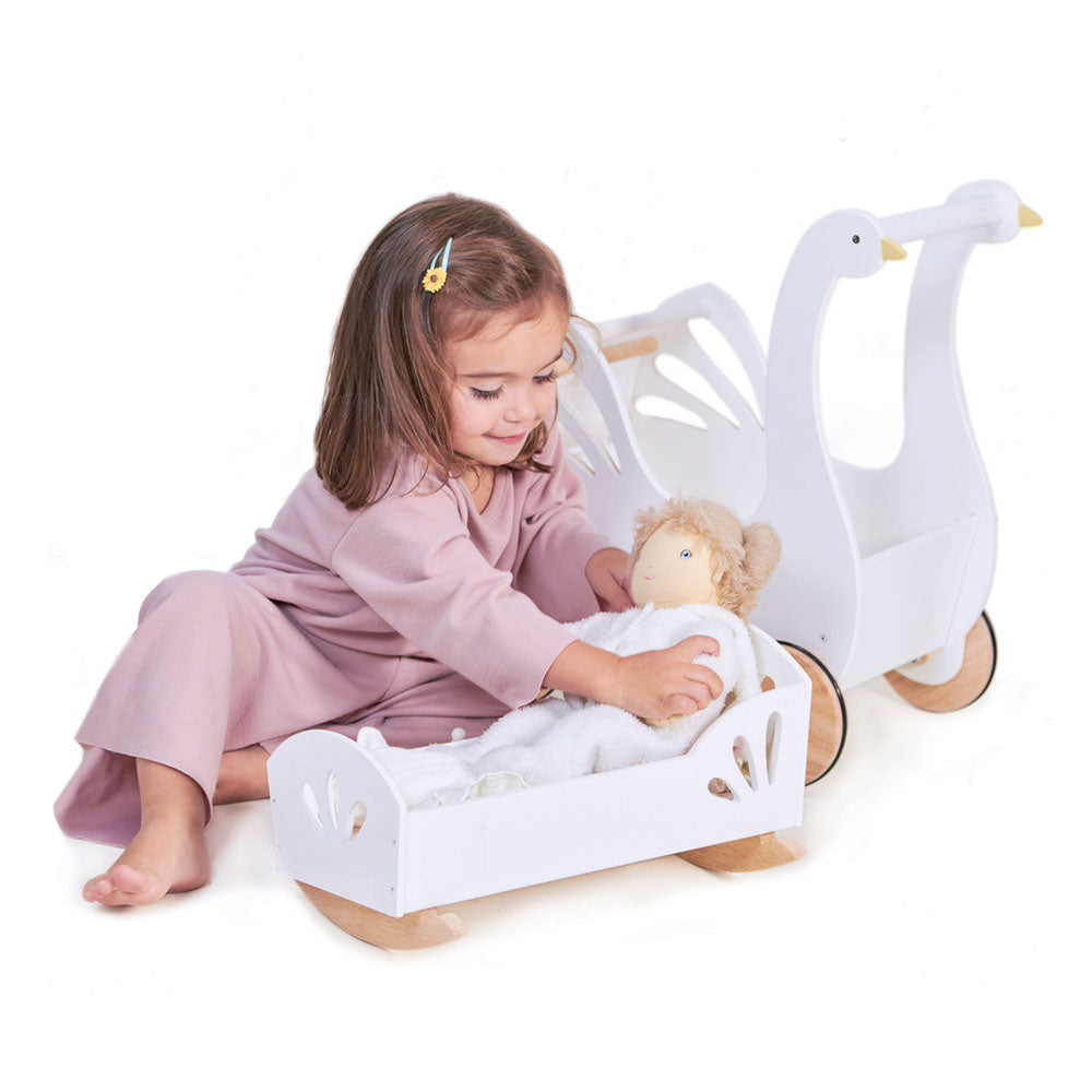 Imagine Leagan Lebada, din lemn premium - Sweet Swan Dolly Bed - TL8106
