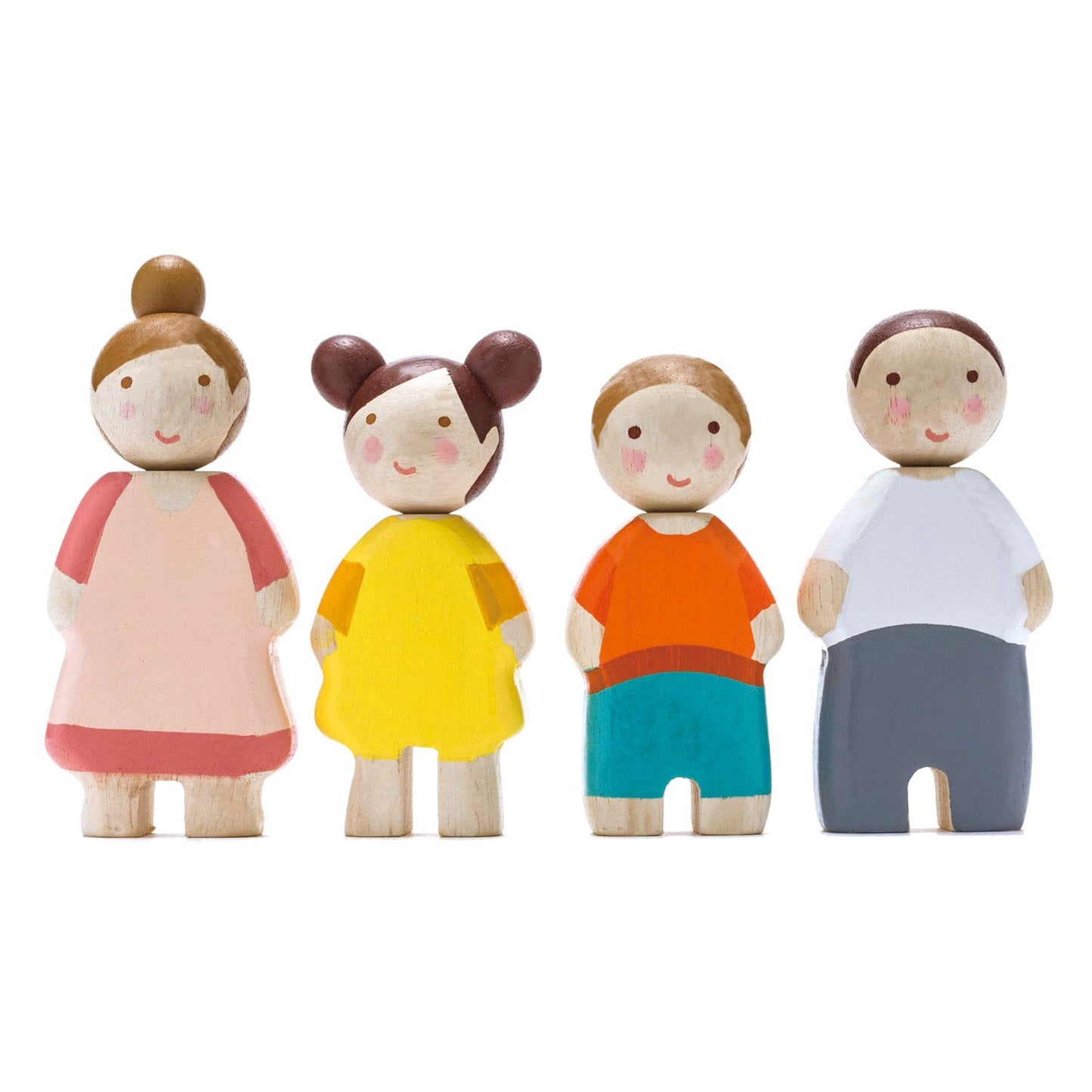 Figurine membri familei Leaf, din lemn premium - 4 piese - TL8141