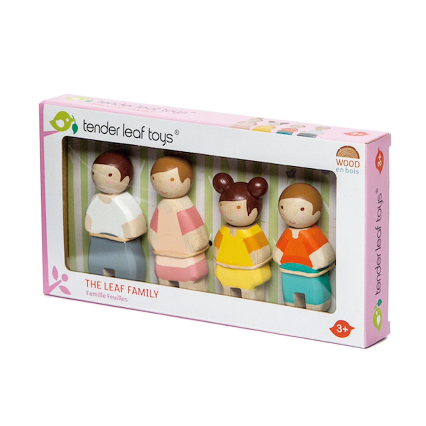 Figurine membri familei Leaf, din lemn premium - 4 piese - TL8141