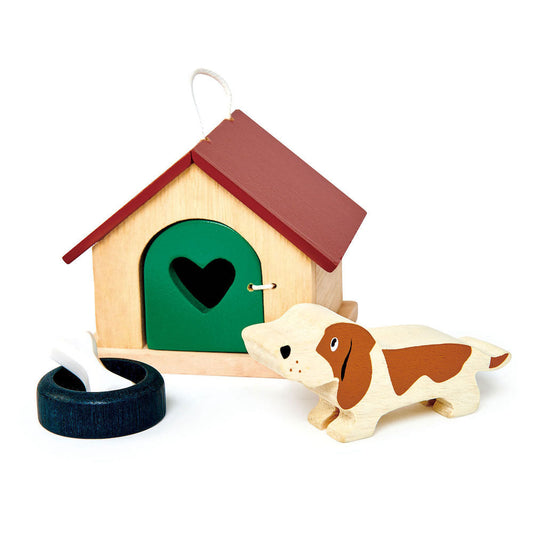 Imagine Set figurina caine , din lemn premium, pentru casute de papusi -TL8162