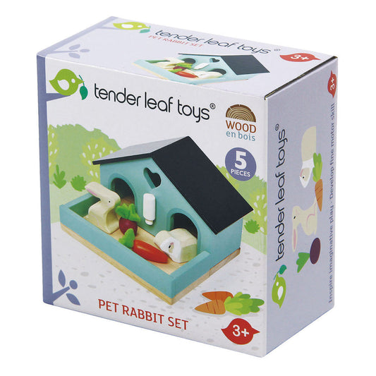 Imagine Set figurina iepuras în casuta, din lemn premium, pentru casute de papusa - TL8163