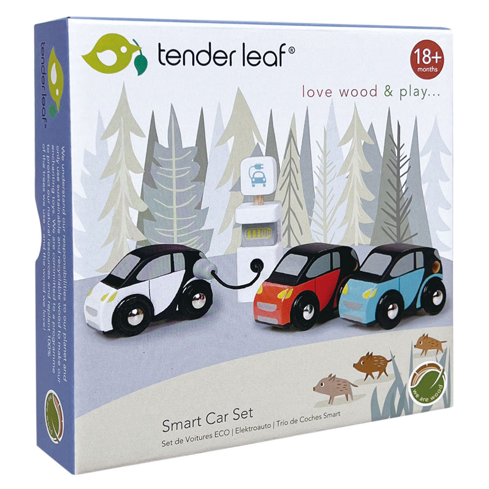 Imagine Set masini inteligente, din lemn premium - Smart Car Set - TL8373