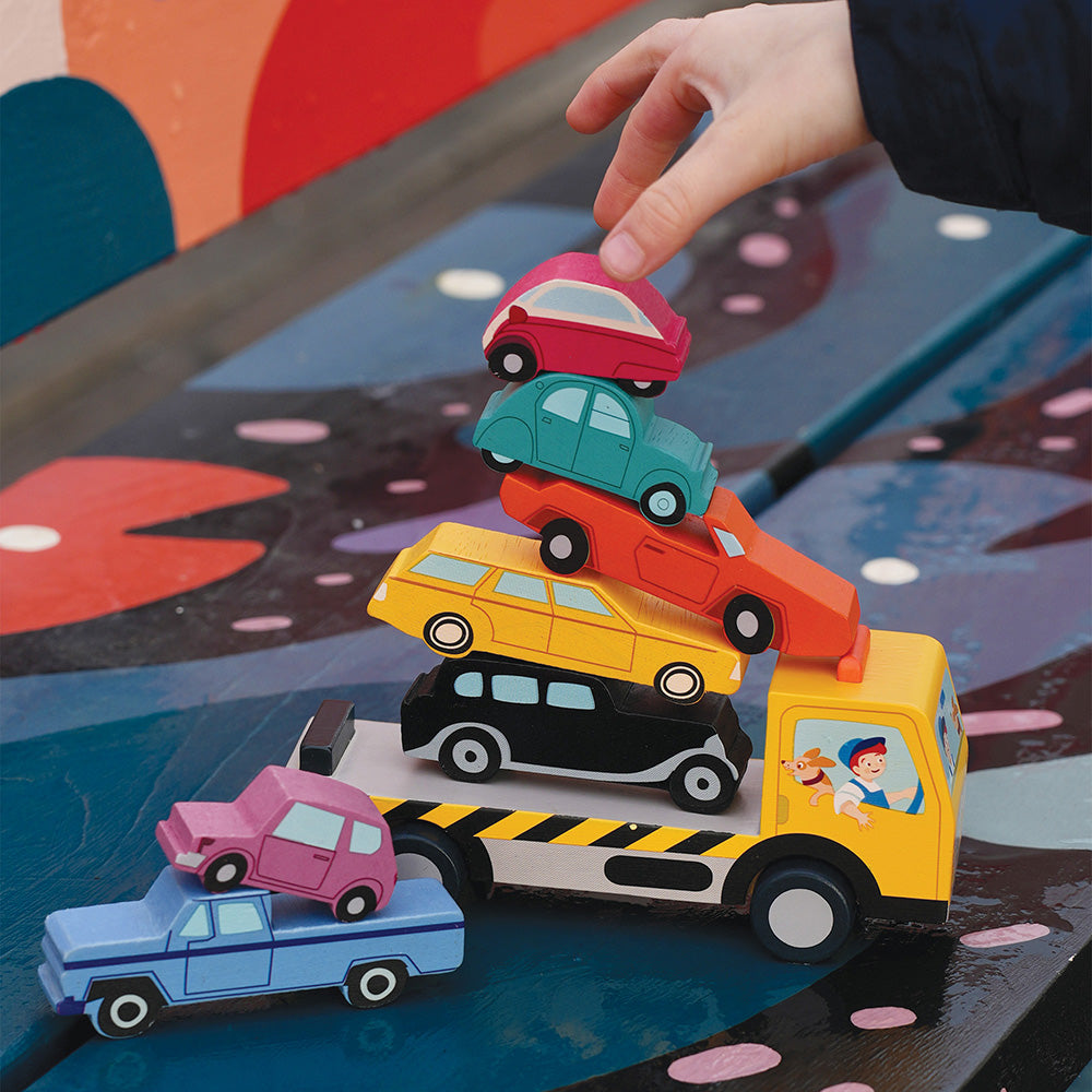 Masinute suprapuse, din lemn premium - Stacking Cars - TL8663