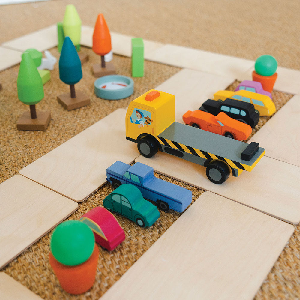 Masinute suprapuse, din lemn premium - Stacking Cars - TL8663