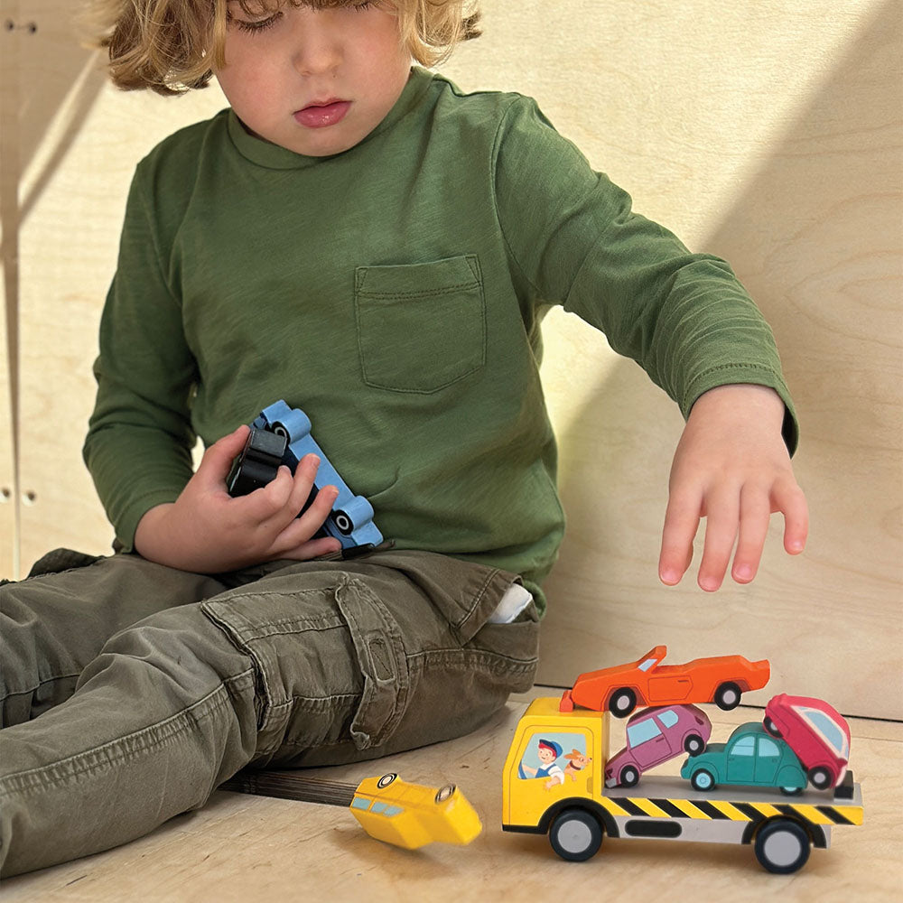 Masinute suprapuse, din lemn premium - Stacking Cars - TL8663