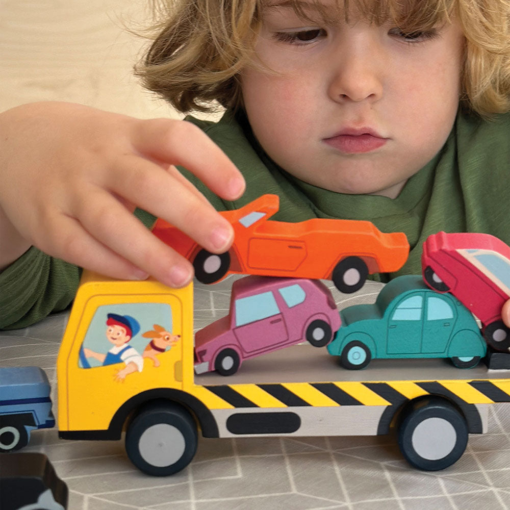 Masinute suprapuse, din lemn premium - Stacking Cars - TL8663