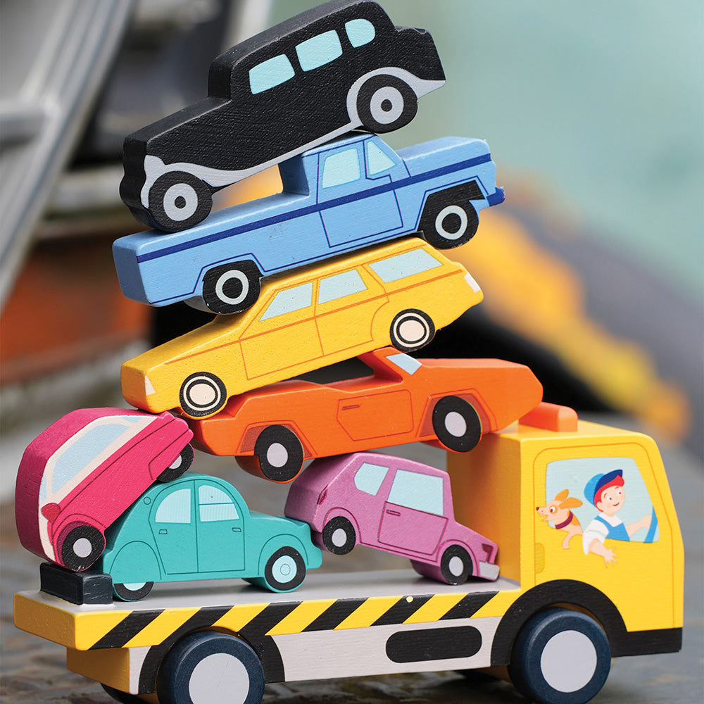 Masinute suprapuse, din lemn premium - Stacking Cars - TL8663